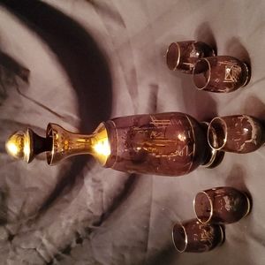 Gorgeous Hollywood Regency MCM Bohemian 1970s decanter sent